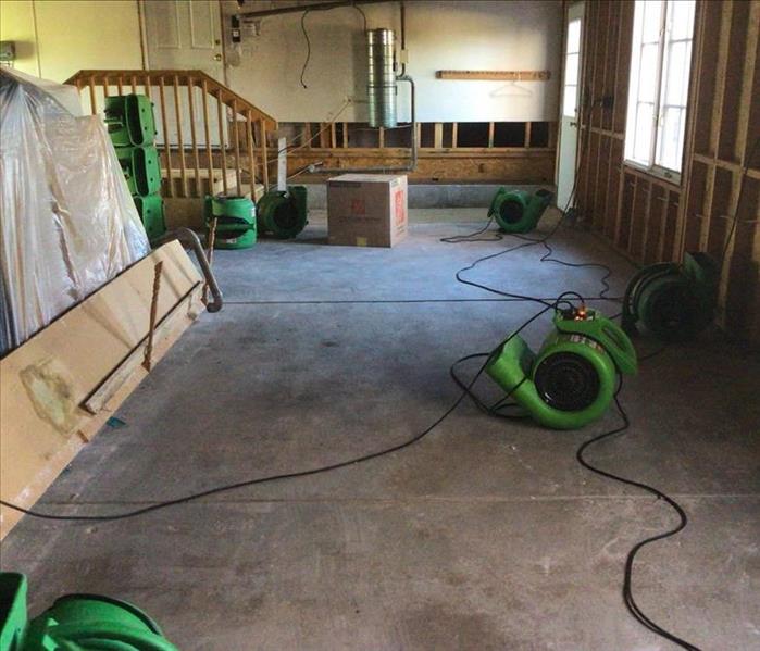 Drying equipment in garage.