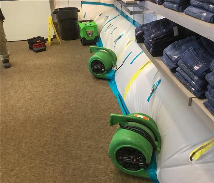 SERVPRO drying equipment set up in a Phoenix, AZ business